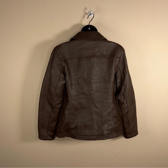 SMALL VINTAGE 90s LAMBSKIN LEATHER JACKET LIZ CLAIBORNE BUTTON CLOSURE - Picture 4 of 12